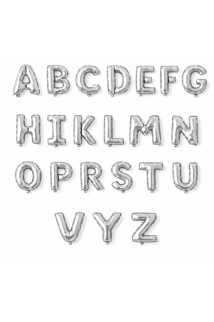 A-Z Harf Folyo Balon Gümüş 36 cm Alfabe Balon Doğum Günü Parti Süsleme Harf Seçilebilir