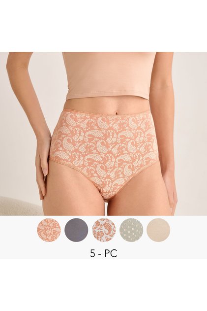 Set of 5 - Full Briefs High Waist