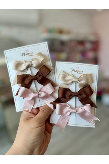 Girl's Sweet Colors Ribbon Bow 6-Piece Clip Buckle Set