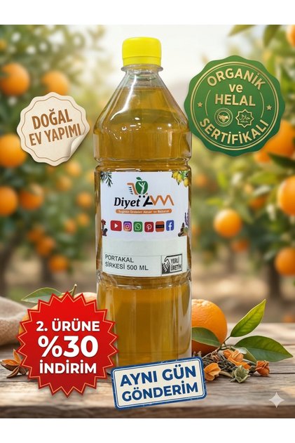 Geleneksel Yöntemle Üretilmiş Doğal Portakal Sirkesi 500 ml