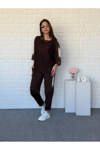 Mesh Athlete Three-Piece Modal Set Brown