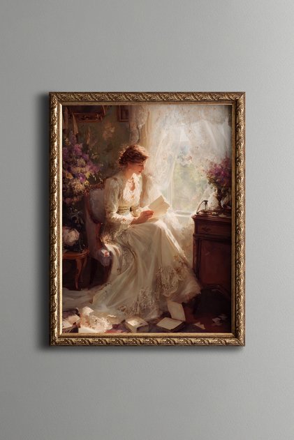 Gün Işığında Okuma – Vintage Desenli Çerçeve – İnce Model