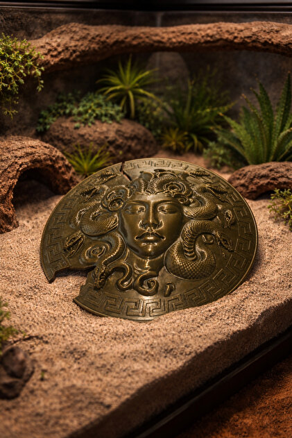 ecraft3D Medusa Figürlü Savaş Kalkanı Teraryum Dekoru - Fiyatı