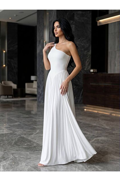 strapless open back dress Sparkly White Floral Strapless Mermaid Long Prom Dress main image 1