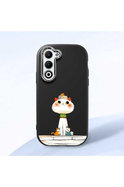 Oppo A5 4G/5G Compatible Shock-Absorbing Camera Protected Black Silicone Case