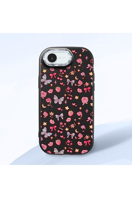 Black Silicone Case Compatible with iPhone 16E with Shock-Absorbing Camera Protections