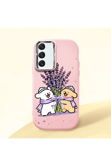 Pink Silicone Case with Shock-Absorbing Camera Protection Compatible with Samsung Galaxy S22