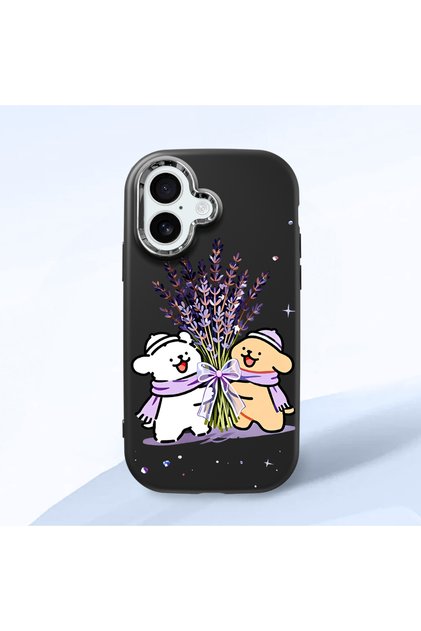 Black Silicone Case Compatible with iPhone 16 with Shock-Absorbing Camera Protections