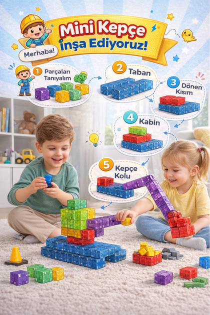 おもちゃまとめ売り　16点 Toyaş 96 Parça Manyetik Blok Renkli Küpler – Eğitici Zeka