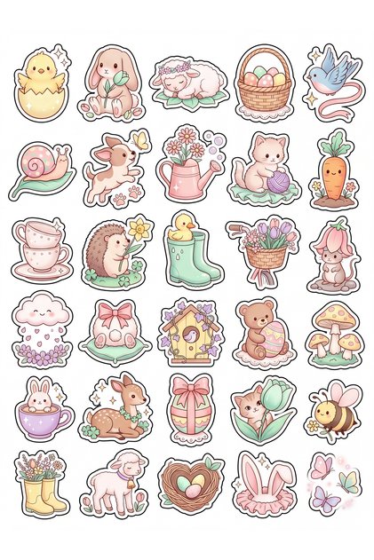 30 Pieces Cute Spring Animals Sticker Set - for Laptop, Notebook, Agenda