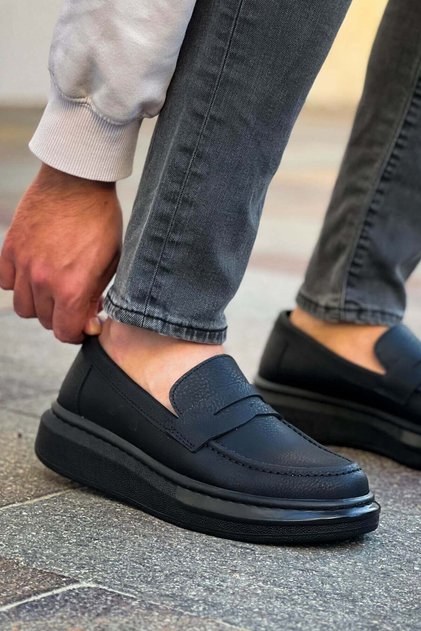 Robert - RS615 Men's Black Loafers Shoes BLACK ST