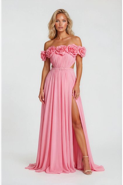 Rochie Roz Pudra Lunga