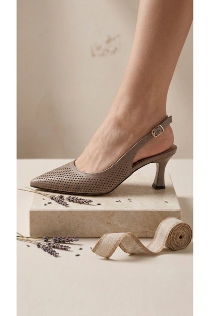 Genuine Leather Back-Strapped Evening Dress Women's Shoes