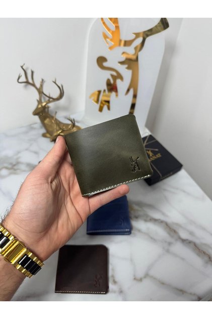 Genuine Leather Handmade Wallet - Minimalist Slim Design with Card Holder Compartment
