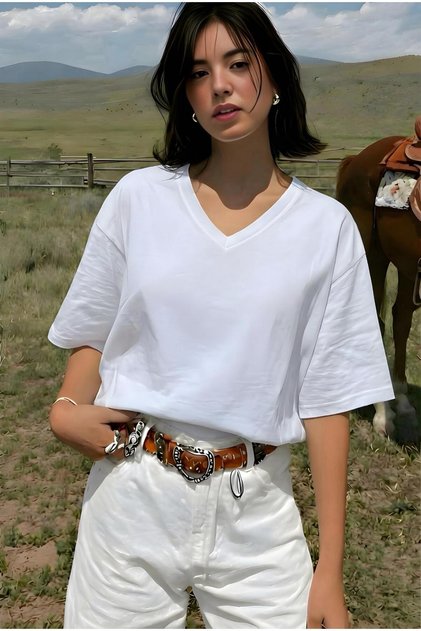 V-Neck Oversized T-Shirt 2Vq1