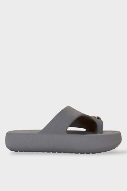 Stylish Flip Flops with Buckle Detail, Comfortable Daily Women's Slippers Vi̇zon