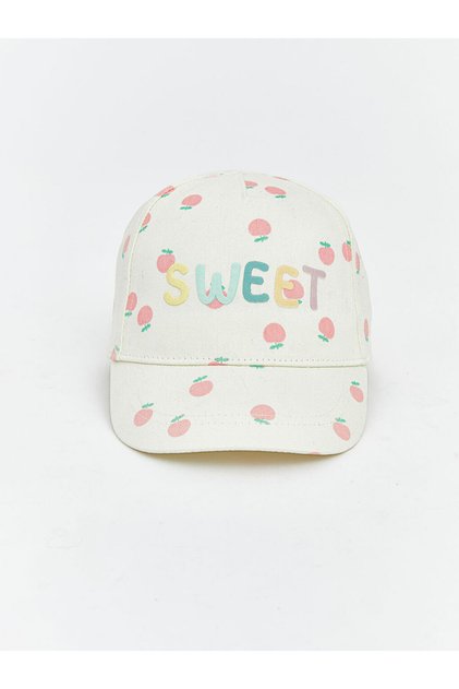 Ecru Sweet Letter Embroidered Baby Girl Cap Hat from Güli̇s Gi̇yi̇m