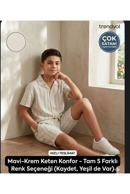 Boys' Summer Striped Shirt and Shorts Set - Bohemian Style