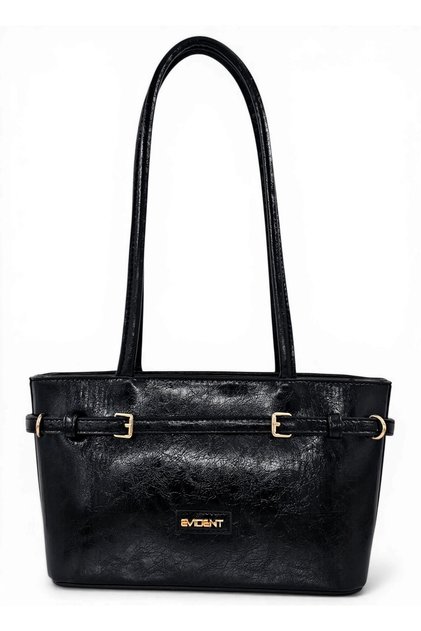 Black Shiny Look Belt Detailed Bucket Model Women's Shoulder Bag