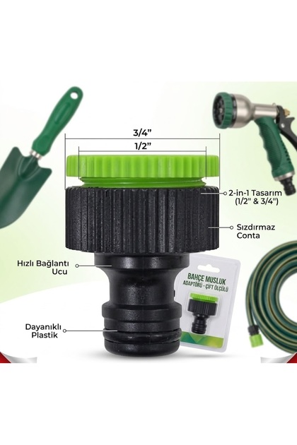 Garden Balcony Hose End 2-in-1 Faucet Adapter – 1/2" and 3/4" Universal Connection Device