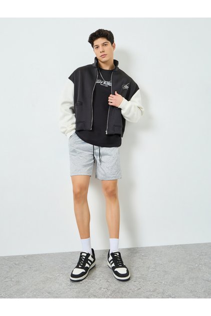 Men Grey Shorts with Drawstring