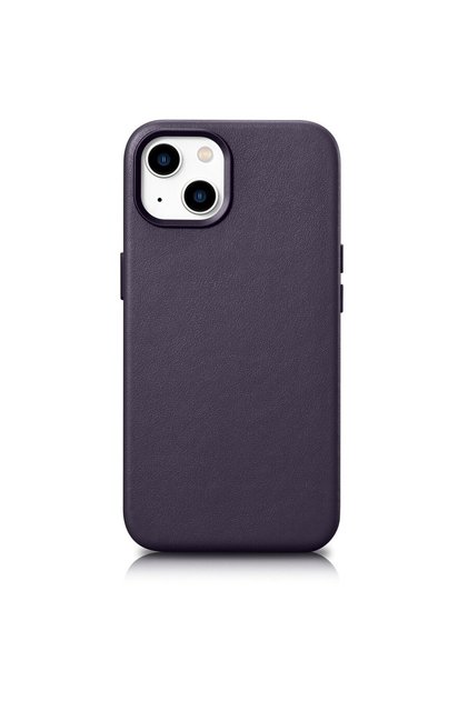 Husa Case Husă din piele pentru iPhone 14 Plus Mov închis (Compatibil MagSafe)