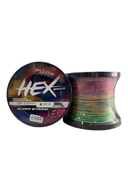 Hex 8x 1000mt 0.30mm 22.7kg İp Örgü Misina Multi Color