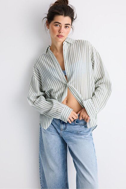 Linen-effect shirt
