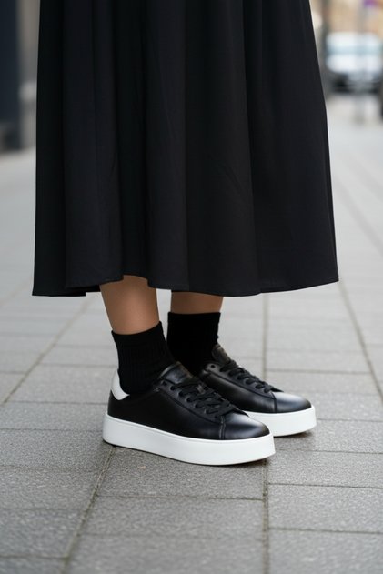 Ad-5282 Black Women's Comfort Casual Sneaker Shoes