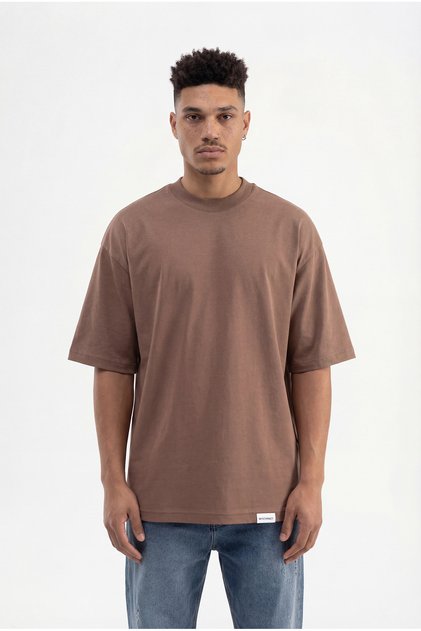Men's Basic Cotton Super Oversize T-Shirt Cocoa