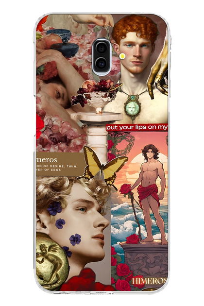 Himeros Patterned Transparent Phone Case Compatible with Samsung Galaxy J6 Plus