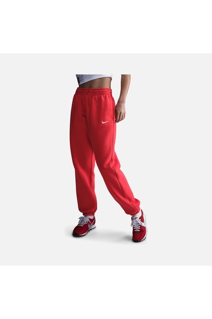 Nike スタンフォード大学 トレーニングパンツ レッド Nike Sportswear Phoenix Fleece Kadın Kırmızı Yüksek Bel Eşofman