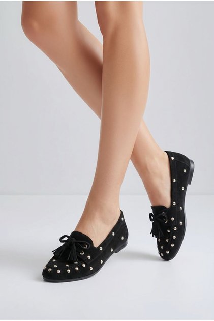 Vollex Lace-Up Women's Daily Ballet Flats with Drop Stones