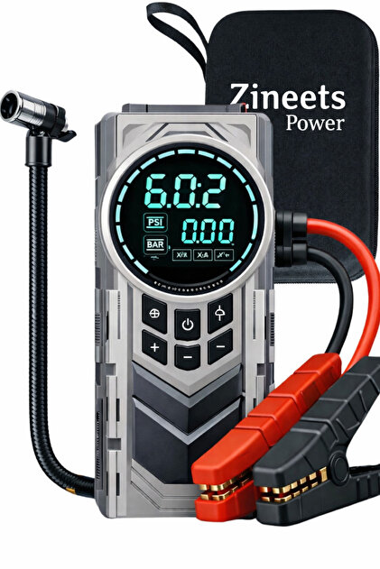 HIGH POWER FAN UNIT & BATTERY セット Zineets Pro Taşınabilir Dijital Göstergeli Araç Lastik Sişirme Ve