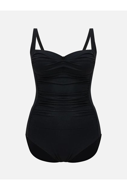Heart Neckline Gathered Women's Swimsuit (S6)