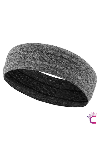 Men's Women's Sports Hair Band Anti-Slip Form Gray - Sweat Absorbent Fitness Yoga Tennis Athlete Bandana Buckle