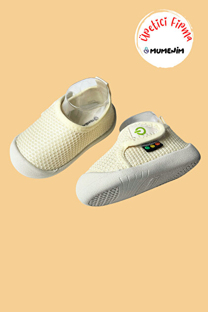 Mamba Kids Beige Barefoot Non-Slip Flexible Sole Velcro First Step Daily Shoes