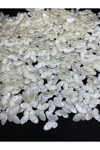 50 Pieces Small Size 26mm Butterfly Model Luxury Plated Pearlescent Cream Pearl Beads, Keychain, Jewelry Making