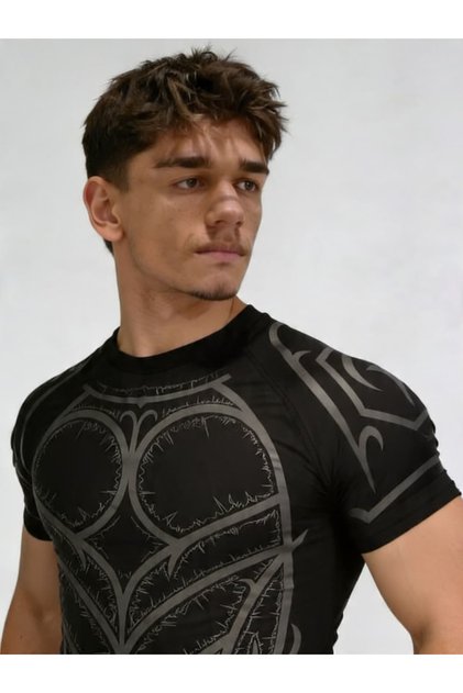 Titan compression (SİYAH) Dar / Slim Bisiklet Yaka Tişört siyah Unisex Genç