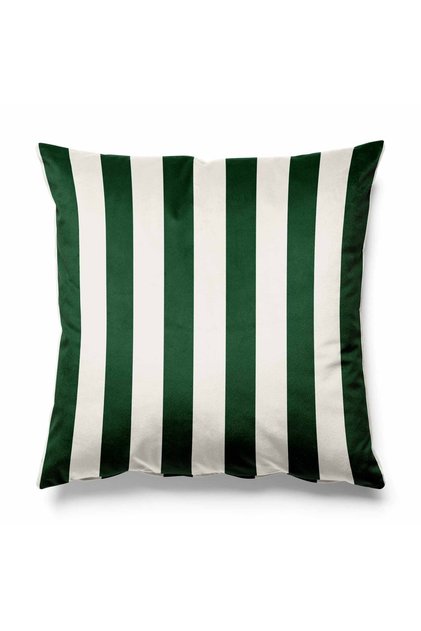 Striped Throw Pillow Cover Upholstery Suede Fabric 43*43 cm - Bitter Green