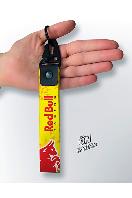 REDBULL SarıMavi Yeni Aksesuar, Hediyelik, Metal Kancalı, Kaliteli, Bez Kumaş Anahtarlık