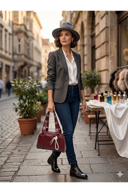 New Season Very Stylish and Useful Soft Leather Shoulder Bag Width 26 Length 15 cm
