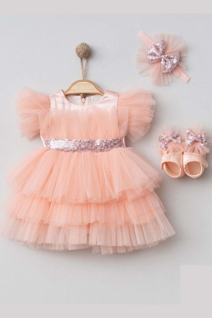 Powder Pink Layered Tulle Mevlüt Set