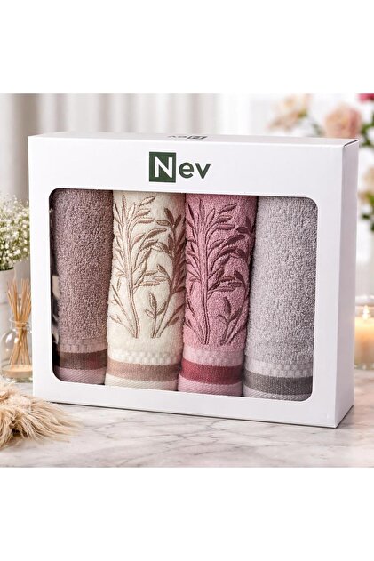 Bordado Colorful 4-Piece Boxed Towel Set