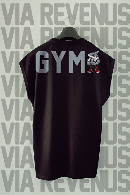 Vordevia Gym Ön ve Arka Sırt Baskılı Sıfır Kollu Bisiklet Yaka