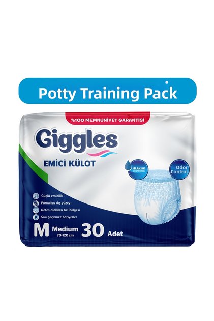 Adult Absorbent Panties Diaper Medium Size (Medium) Waist Size 70-120cm with Wetness Indicator - 1 Pack 30 Pieces