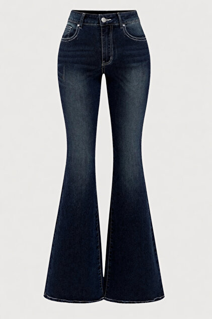 Butik101 Y2k fairycore grunge İspanyol Paça Pantolon Jeans