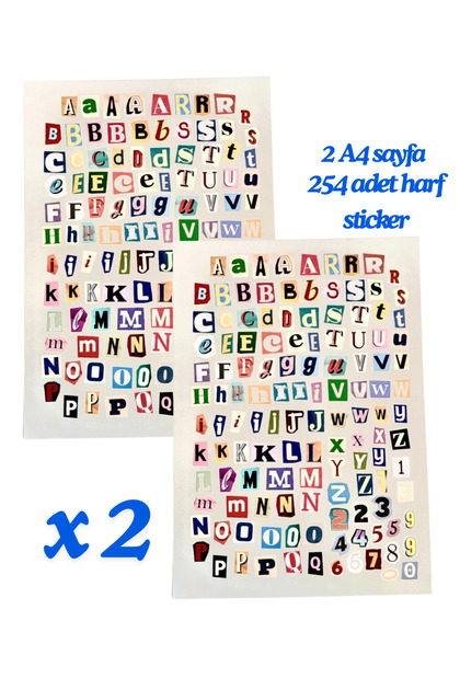 Harf Alfabe Sticker Set Bullet Journal Ajanda Telefon Laptop Etiket Çıkartma