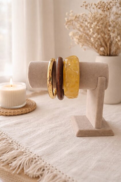 Mope Accessories Şık & Modern 3'lü Bangle Bileklik Seti – Parlak