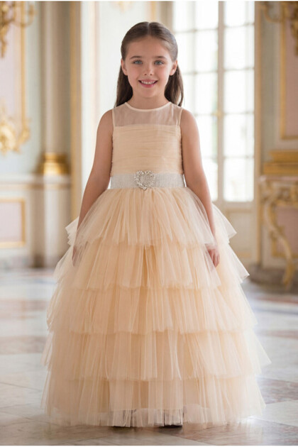 girl dress 3to 5 party Pamina Maxi Tulle Evening Dress Girl's Wedding Party Dress 3-4-5-6-7 Years  35060Pr- Trendyol
